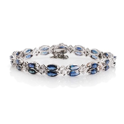 Lot 206 - A two row sapphire and diamond bracelet