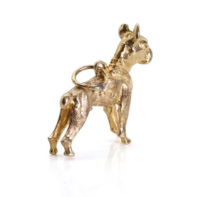 Lot 1079 - A 9ct gold boxer dog charm or pendant