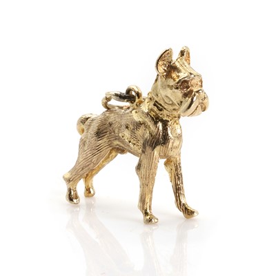 Lot 1079 - A 9ct gold boxer dog charm or pendant
