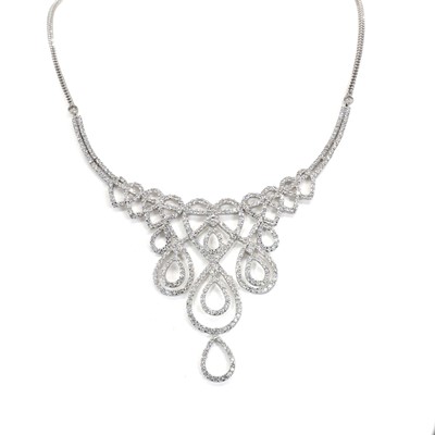 Lot 164 - A diamond bib necklace