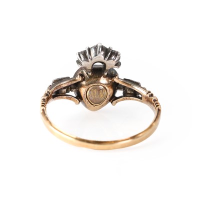 Lot 1002 - An antique rock crystal and rose cut diamond memorial ring