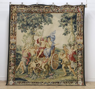 Lot 576 - An Aubusson type neo classical tapestry