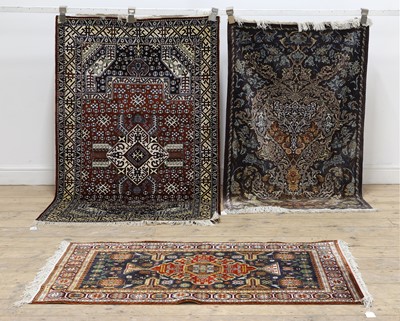 Lot 632 - An Eastern silk Kazak rug