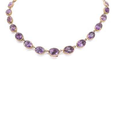 Lot 38 - A Victorian amethyst rivière necklace