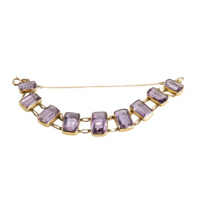 Lot 39 - An early 20th century amethyst bracelet