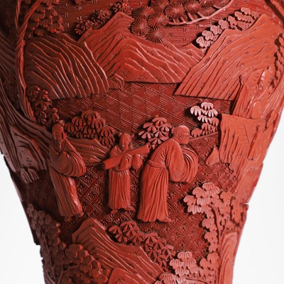 Lot 159 - A Chinese cinnabar lacquer vase