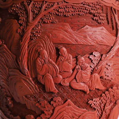 Lot 159 - A Chinese cinnabar lacquer vase