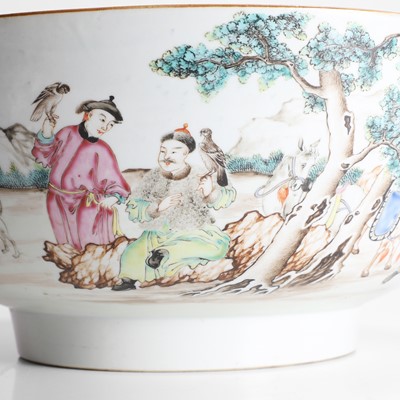 Lot 75 - A Chinese export famille rose punchbowl