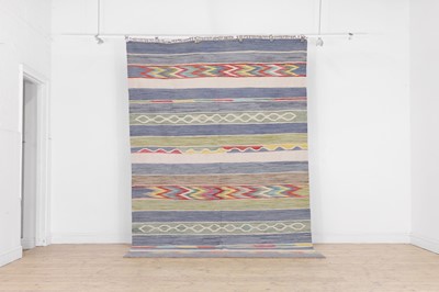 Lot 405 - A flat-weave kilim wool rug