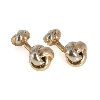 Lot 309 - A pair of 18ct gold Trinity cufflinks, by Cartier