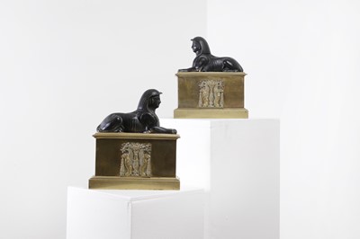 Lot 542 - A pair of Empire-style bronze bookends