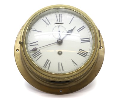 Lot 449 - A brass ships clock