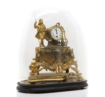 Lot 443 - A French gilt metal mantel clock