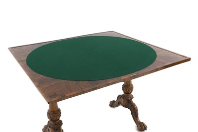 Lot 690 - A Victorian rosewood card table