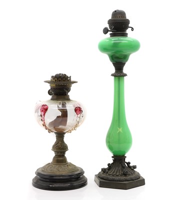 Lot 407 - An Art Nouveau oil lamp