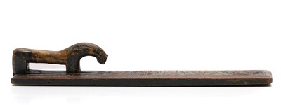 Lot 541 - A Danish folk art painted hardwood mangle board