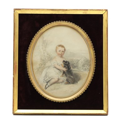 Lot 627 - A portrait of a girl and a dog