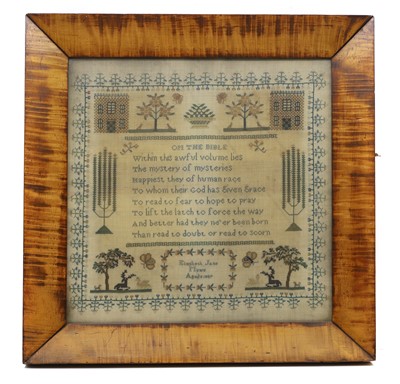 Lot 537 - A needlework sampler