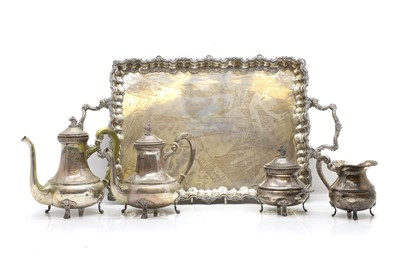 Lot 39 - An Egyptian silver coffee service