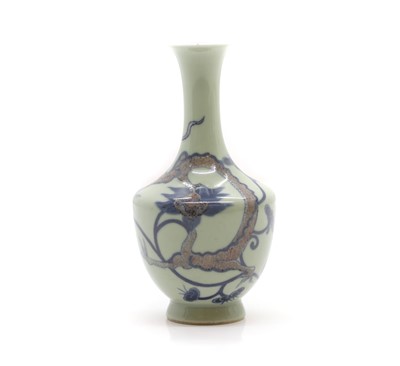 Lot 293 - A Chinese copper-red and underglaze-blue vase