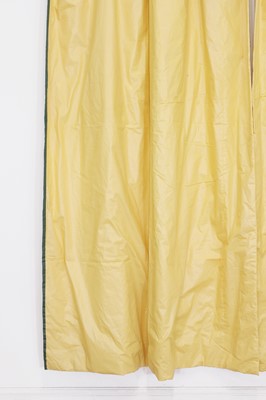 Lot 545 - Two pairs of yellow glazed cotton curtains