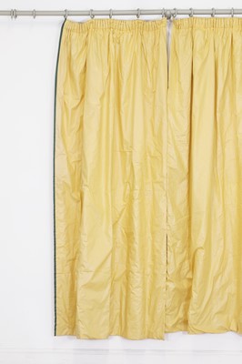 Lot 545 - Two pairs of yellow glazed cotton curtains