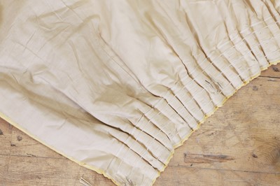 Lot 545 - Two pairs of yellow glazed cotton curtains