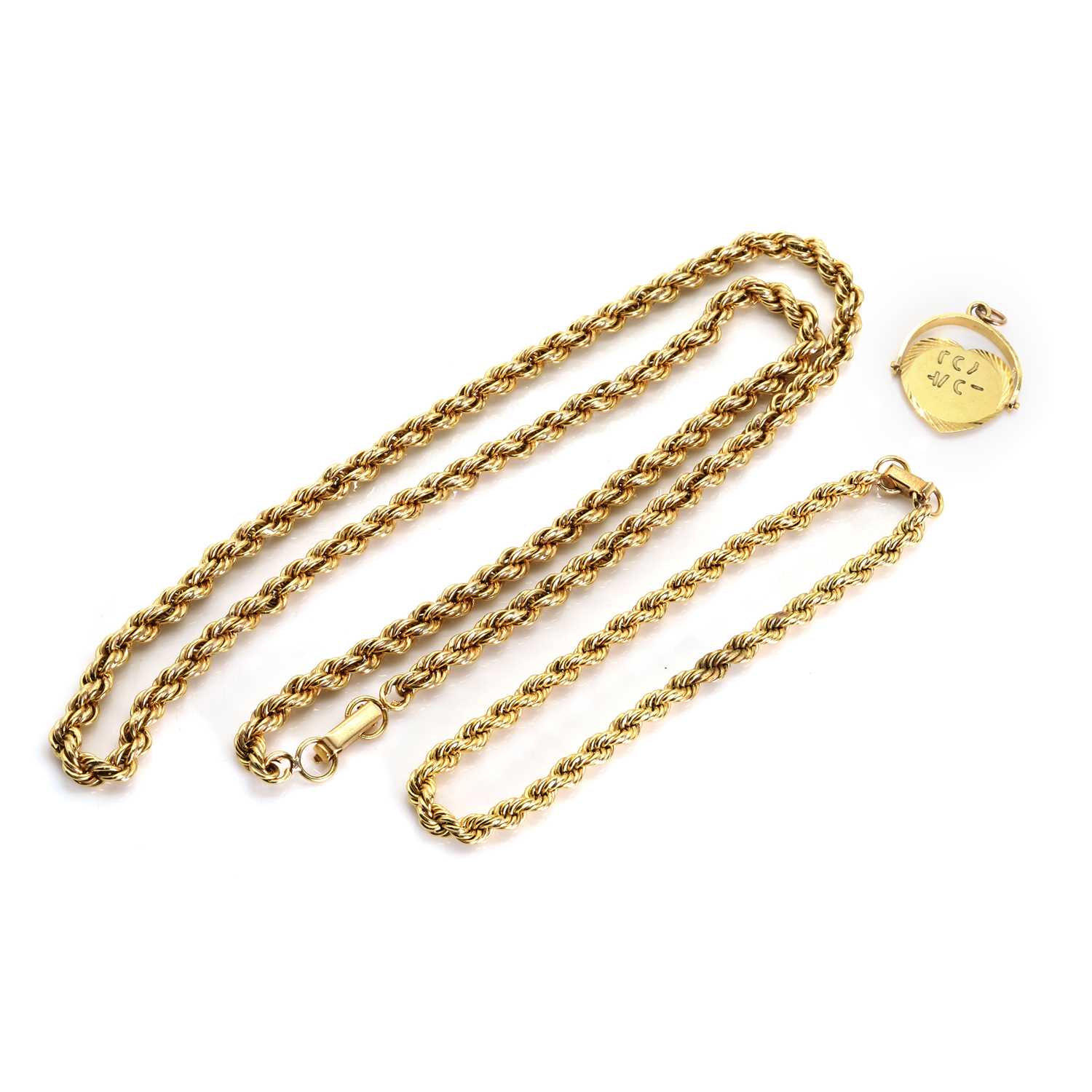 Lot 1301 - A rope twist necklace and bracelet