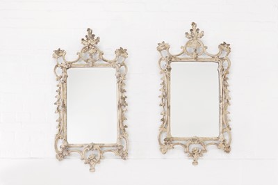 Lot 286 - A pair of George III-style painted mirrors