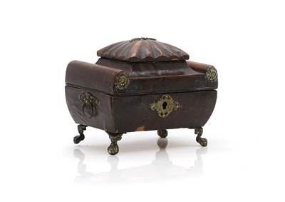 Lot 512 - A Regency leather jewellery casket