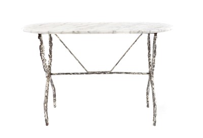 Lot 643 - A French painted wrought iron bistro table