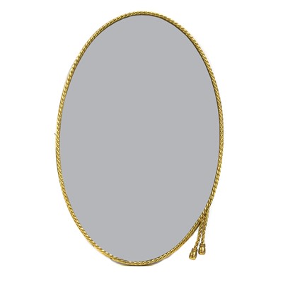 Lot 633 - A gilt metal oval wall mirror