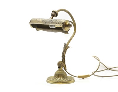 Lot 760 - An Edwardian brass desk lamp