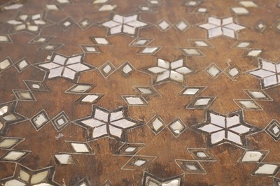 Lot 432 - A wooden, mother-of-pearl, bone and metal-inlaid octagonal table