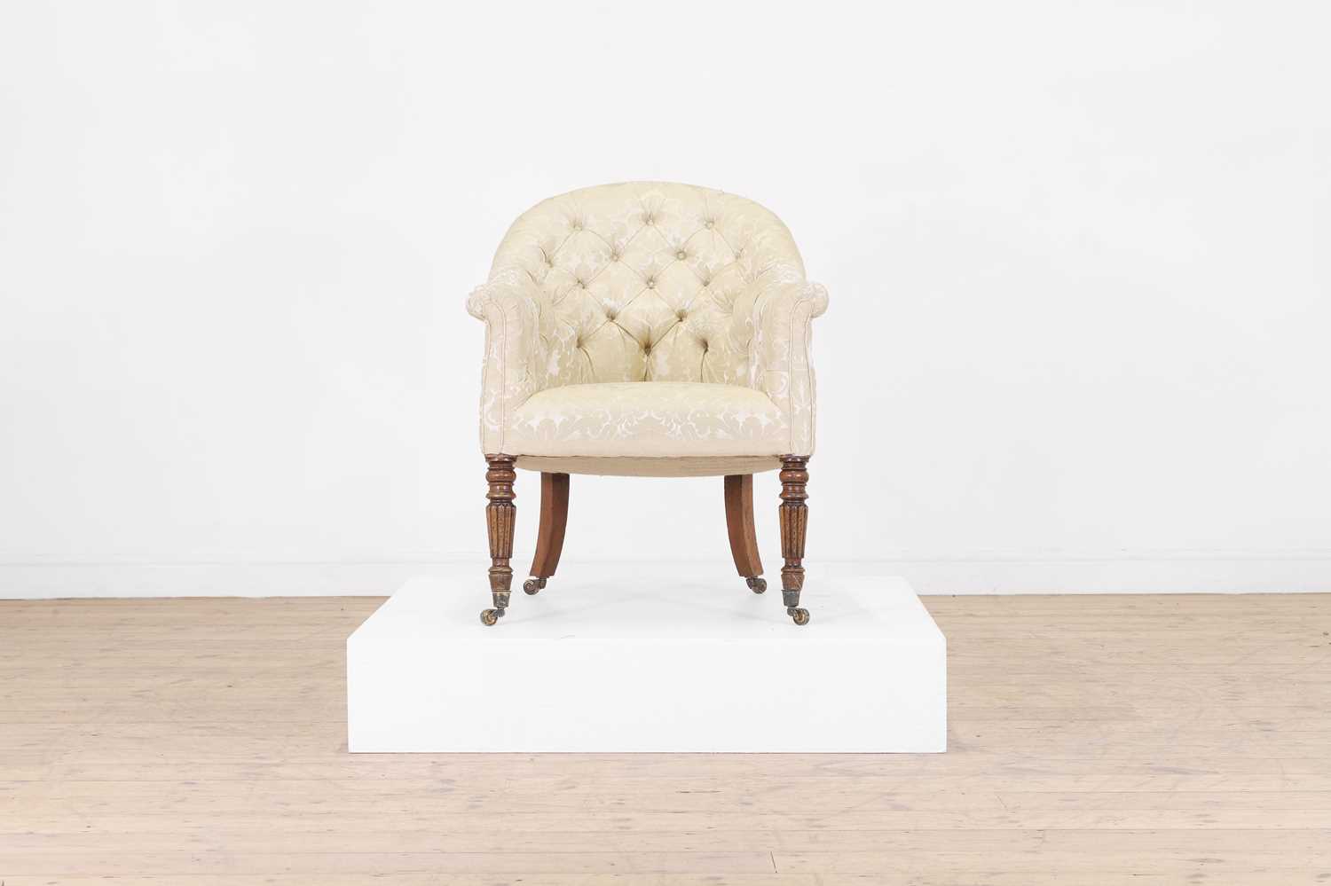 Lot 441 - A George IV oak library chair,