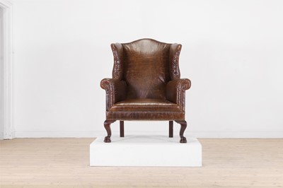 Lot 324 - A George II-style walnut wing armchair