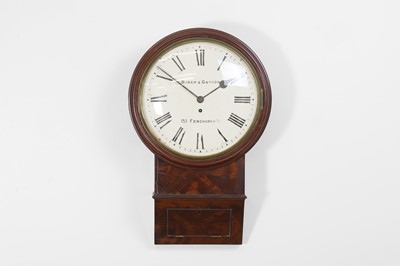 Lot 514 - A mahogany drop-dial wall clock