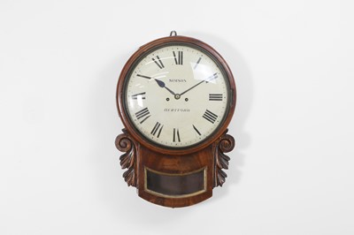 Lot 512 - A mahogany drop-dial wall clock