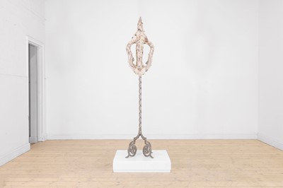 Lot 575 - A shell-encrusted 'Grotto' floor lamp