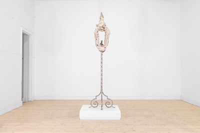 Lot 575 - A shell-encrusted 'Grotto' floor lamp