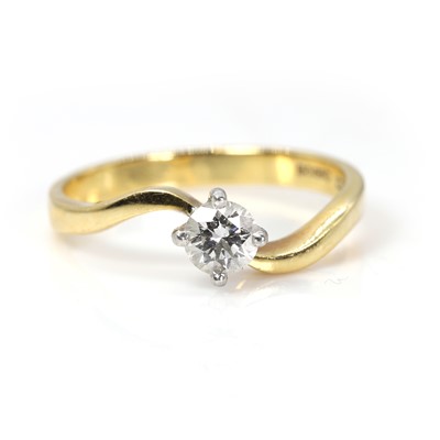 Lot 1134 - An 18ct gold diamond single stone ring