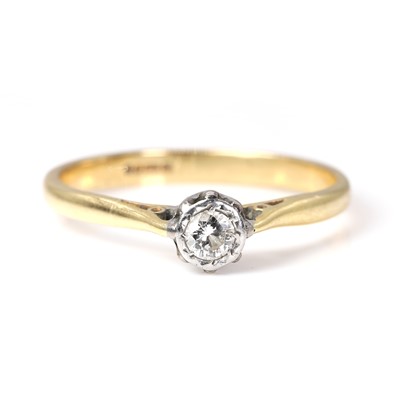 Lot 1091 - A 14ct gold diamond single stone ring