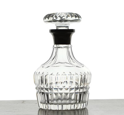 Lot 410 - A silver-mounted cut glass decanter and stopper