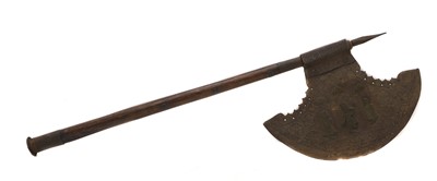 Lot 605 - An Indian battle axe