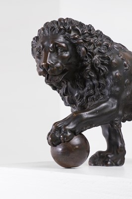 Lot 531 - A patinated bronze model of a Medici lion