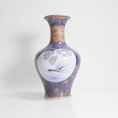 Lot 250 - A Japanese polychrome porcelain vase