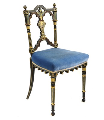 Lot 690 - A Gothic painted chair