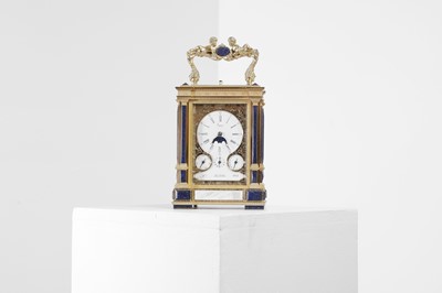 Lot A gilt-brass carriage clock by La Vallée for Asprey