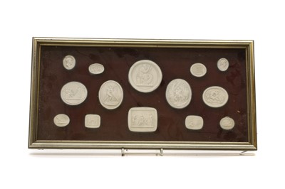 Lot 224 - Eight framed sets of Grand Tour style plaster intaglios