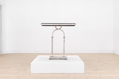 Lot 613 - A silvered steel 'Peristyle' console table by Soane Britain